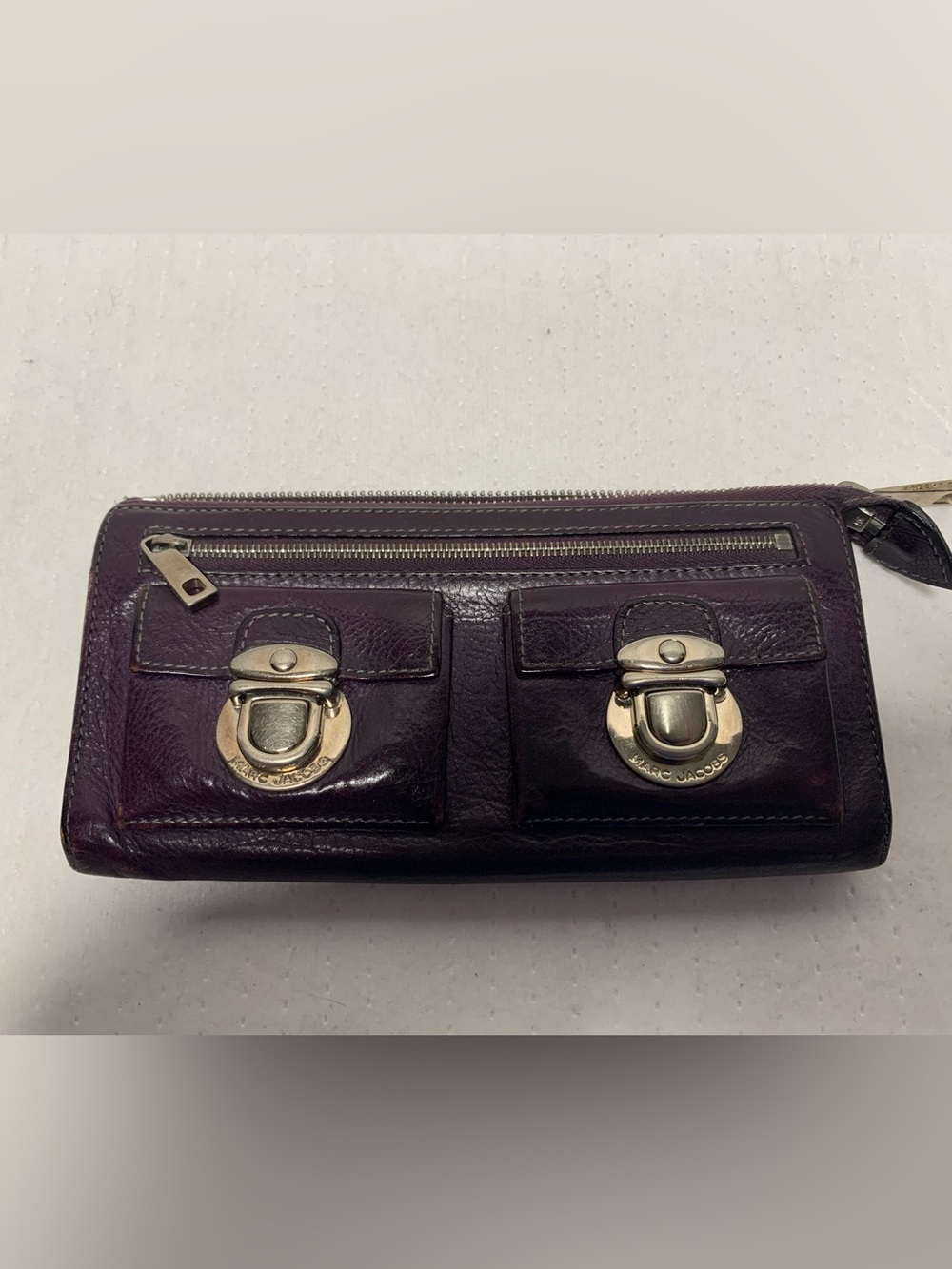 Marc Jacobs Plum Leather Clutch Wallet